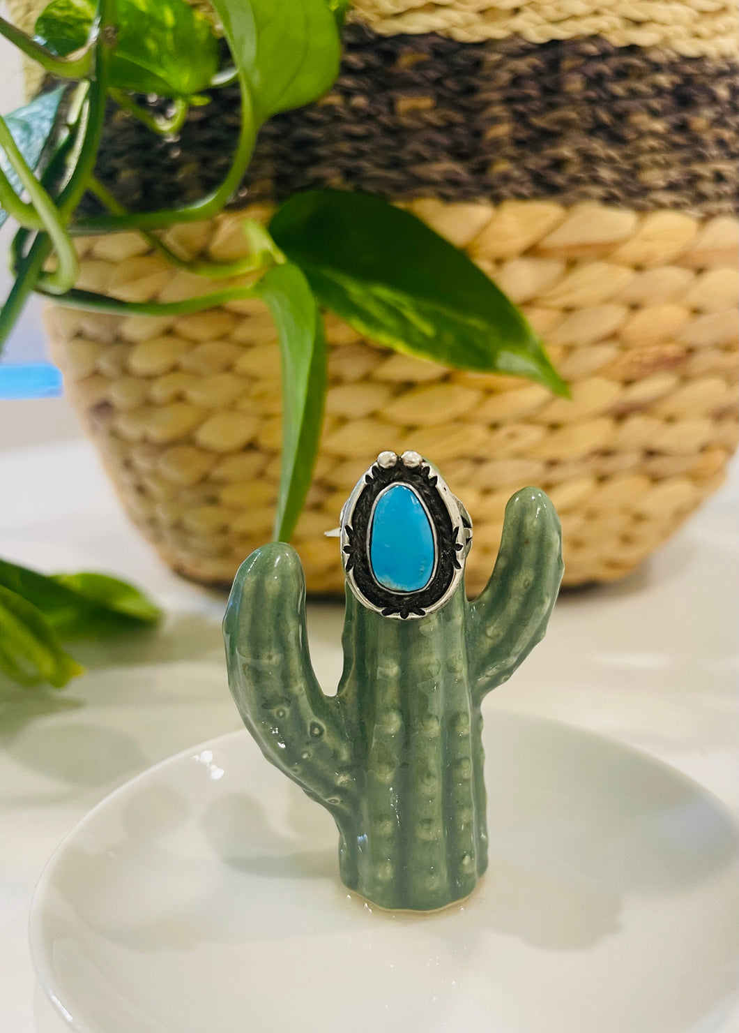 Turquoise Sterling Ring Size 6