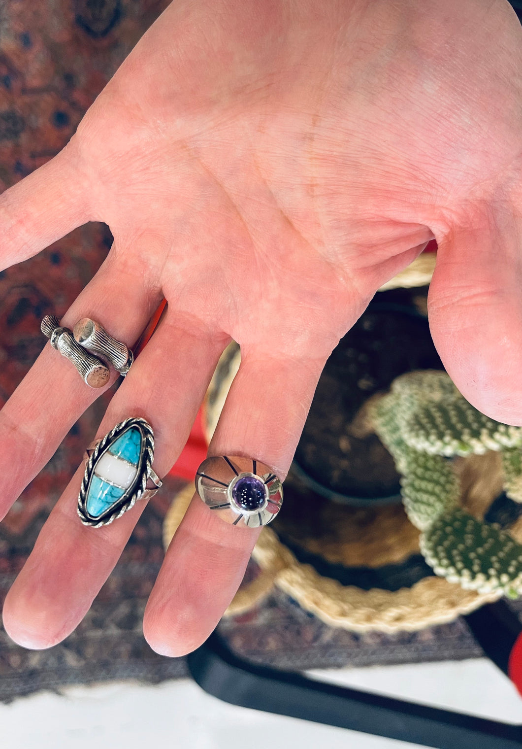Native Style Sterling Silver Turquoise Ring