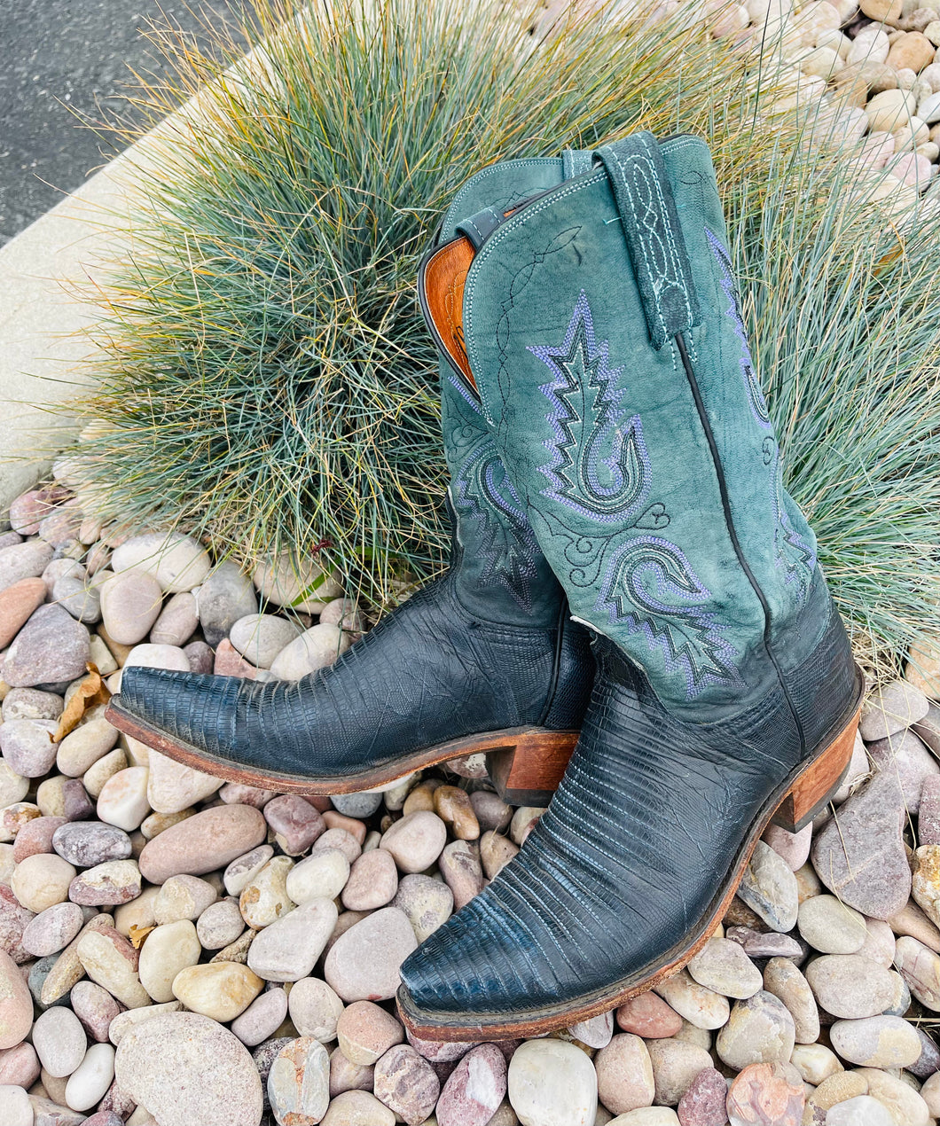 Lucchese Teal Cowboy Boots